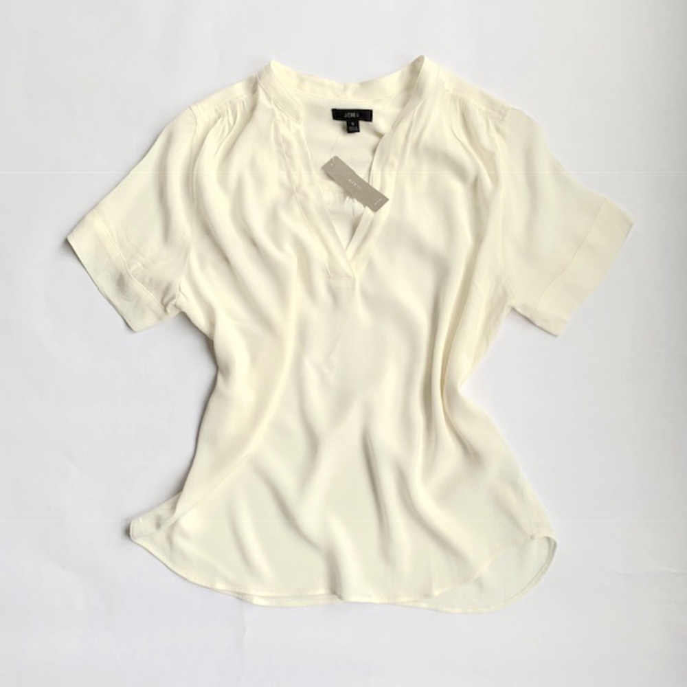 J. Crew Cream Short Sleeve Blouse (NWT).